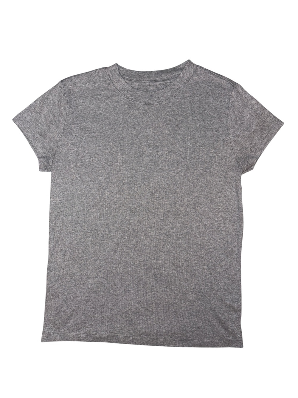 a new day Women’s Ribbed Heather Gray Short Sleeve Tee